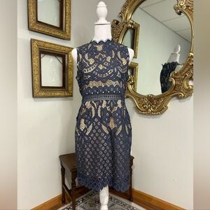 NWT Francesca Blue Lace Dress - Size M